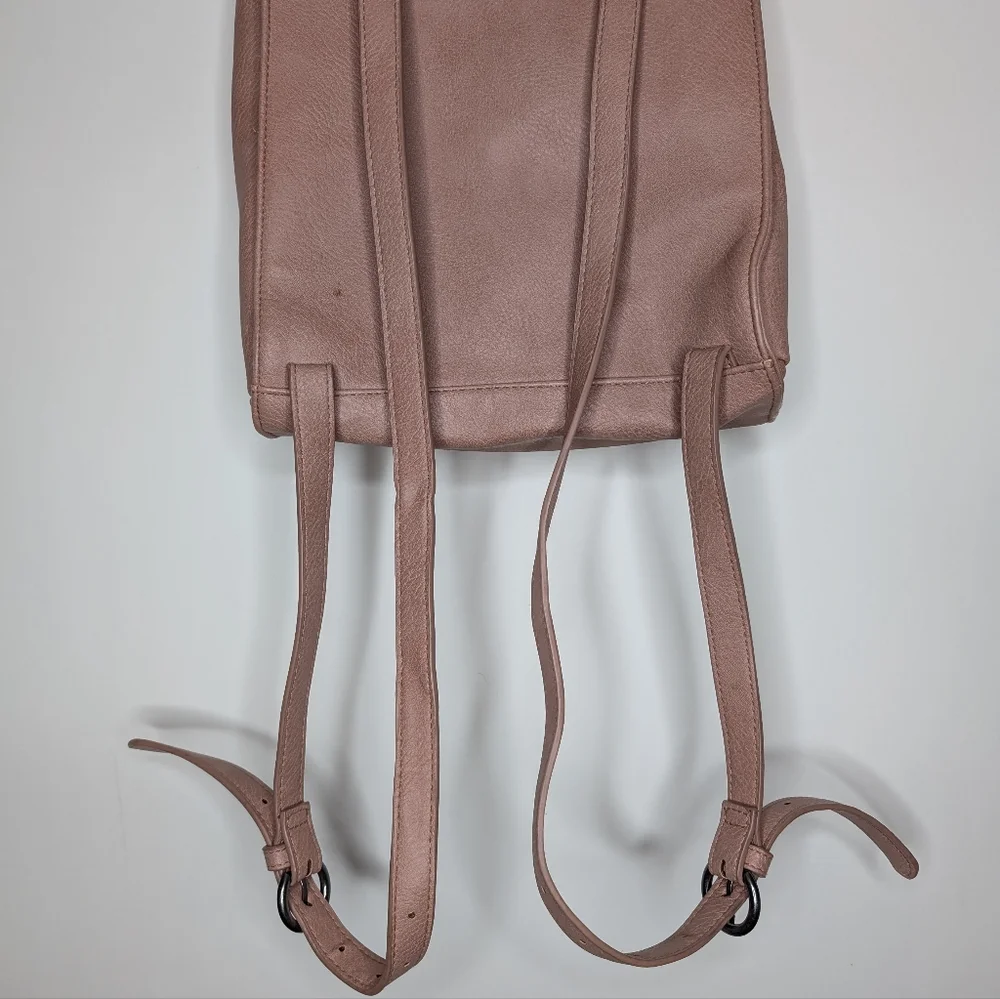 Universal Thread Women's Pink Blush Faux Leather Boho Mini Backpack with Tassle